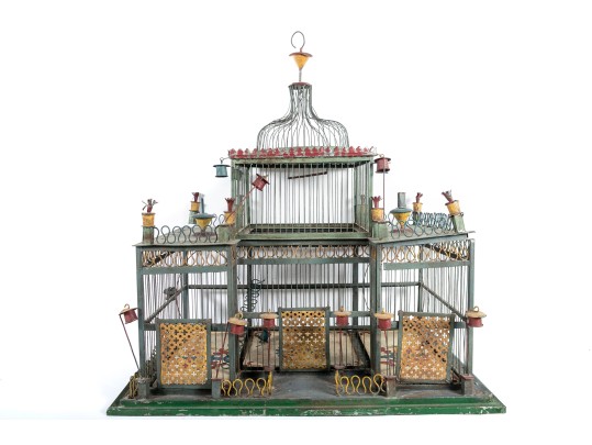 Impressive 1880's French Tole Birdcage