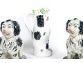 Garniture Trio Of Staffordshire Ceramic Dogs