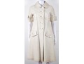 Pierre Cardin White Leather Short-Sleeve Trench Coat