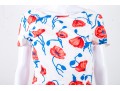 Oscar De La Renta White, Red, And Blue Floral Dress - With Tags
