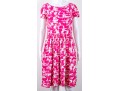 Oscar De La Renta Hot Pink And White Dress