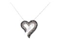 10k White Gold Diamond And Black Moissanite Pendant Necklace