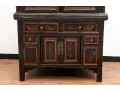 Antique Black-Lacquered Chinese Marriage Cabinet