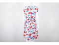 Oscar De La Renta White, Red, And Blue Floral Dress - With Tags