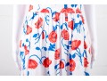 Oscar De La Renta White, Red, And Blue Floral Dress - With Tags