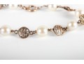 14k Yellow Gold Chinese Motif Cultured Pearl Bracelet