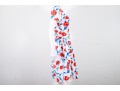Oscar De La Renta White, Red, And Blue Floral Dress - With Tags