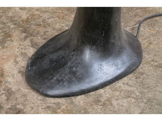 Vintage Black Painted Cement Floor Lamp