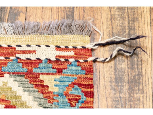 Hand Woven Wool Kilim 33” X 46”