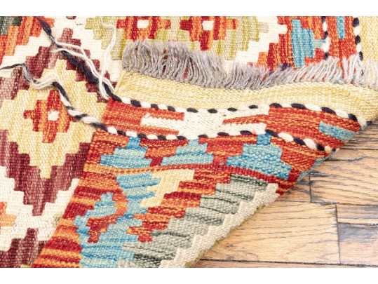 Hand Woven Wool Kilim 33” X 46”