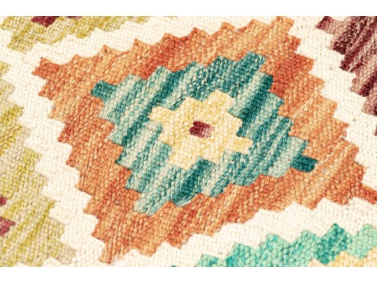 Hand Woven Wool Kilim 33” X 46”