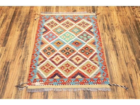 Hand Woven Wool Kilim 33” X 46”