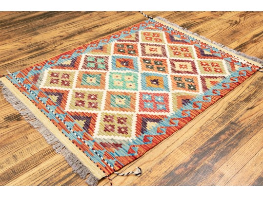 Hand Woven Wool Kilim 33” X 46”