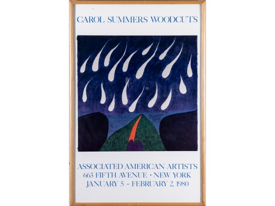 Carol Summers Woodcuts Exhibition Poster, Associated American Artists New York, 1980