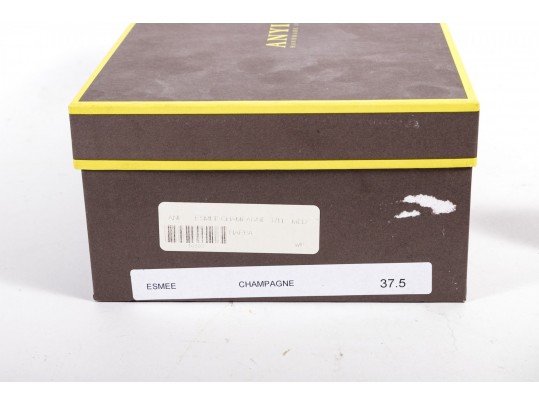 Anyi Lu Esmee Wedges In Champagne Nappa Leather, Women's 37.5