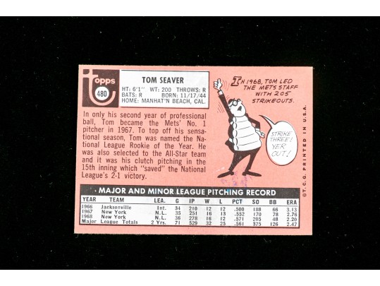 1969 Topps Tom Seaver #480
