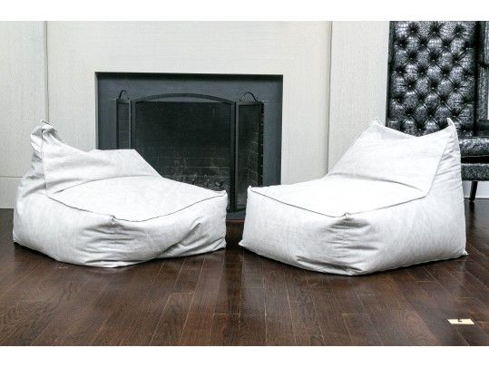 Pair Of RH Grey Lounge Chair/bean Bag Chairs