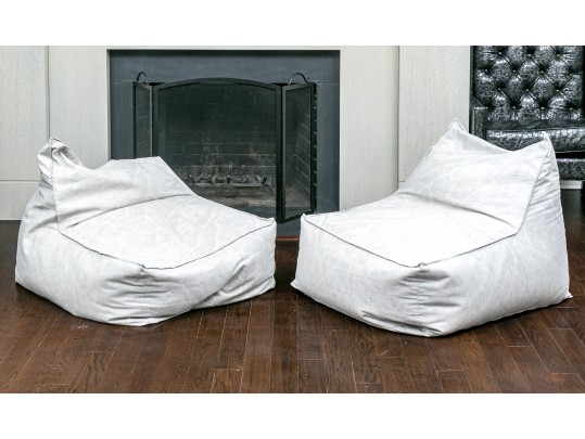 Pair Of RH Grey Lounge Chair/bean Bag Chairs