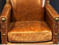 Pair Of Halo Asia Cracked Leather Tudor Chairs Retail $1,233.00 Each