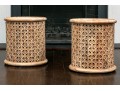 Pair Of West Elm Carved Mango Wood Side Tables