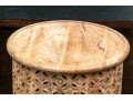 Pair Of West Elm Carved Mango Wood Side Tables