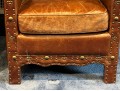 Pair Of Halo Asia Cracked Leather Tudor Chairs Retail $1,233.00 Each
