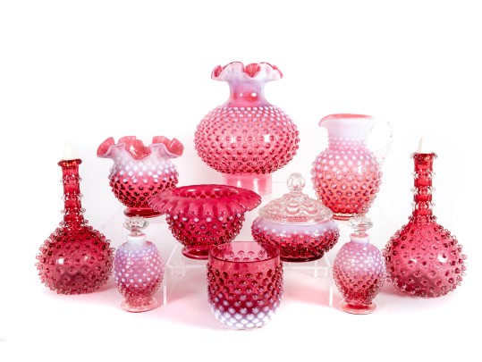 Hobnail Cranberry Depression Glassware