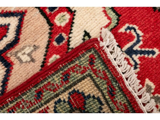 Colorful Wool Runner Rug With Camel Motifs (9’6” X 3’9)