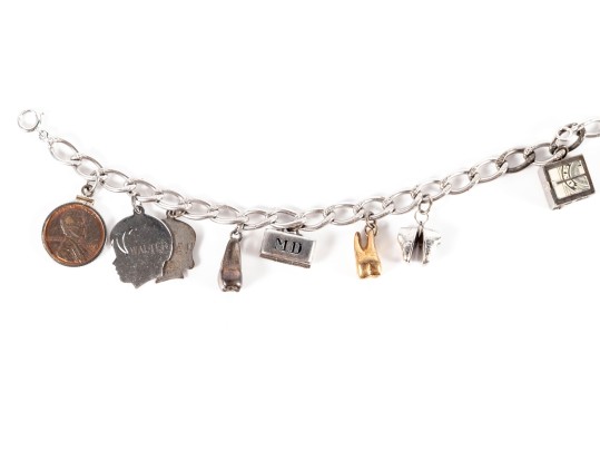 Fun Sterling Pediatric, Dental, And Fortune Themed Charm Bracelet