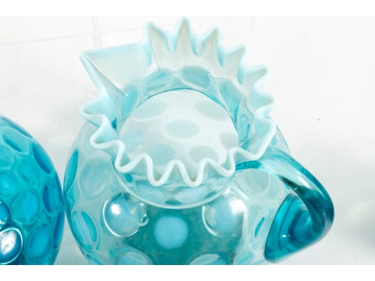 Blue Coin Spot Depression Glass Drinkware