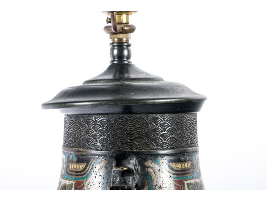 Nicely Aged Cloisonne Table Lamp