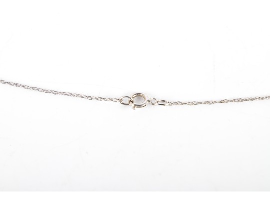 Dainty 14k White Gold Gray Cultured Pearl Pendant Necklace