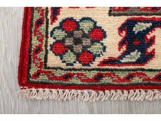Colorful Wool Runner Rug With Camel Motifs (9’6” X 3’9)