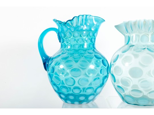 Blue Coin Spot Depression Glass Drinkware