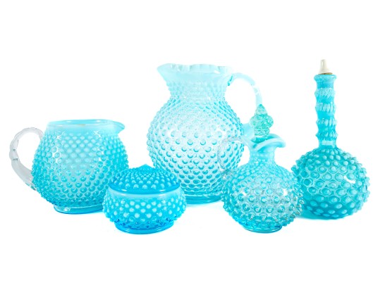 Blue Hobnail Depression Glass