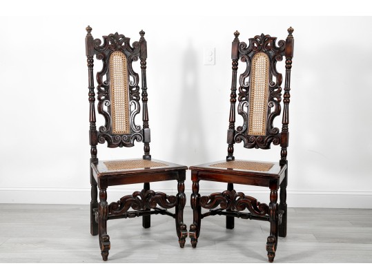 Antique Jacobean Styled Accent Chairs