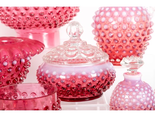 Hobnail Cranberry Depression Glassware