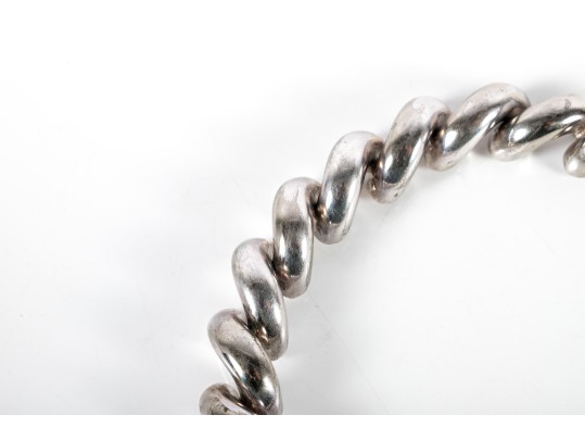 Chunky Sterling Silver Macaroni-Link Chain Necklace