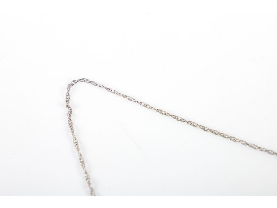 Dainty 14k White Gold Gray Cultured Pearl Pendant Necklace