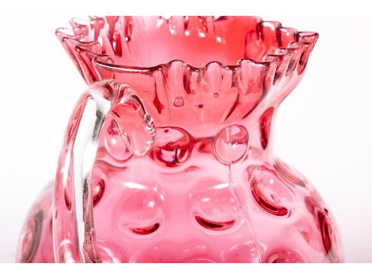 Cranberry Coin Depression Glass Pitchers