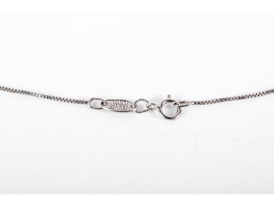 10k White Gold Mystic Topaz And Moissanite Pendant On A Sterling Chain