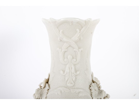 Antique Parian Porcelain Vase Depicting Eagles And Grapes