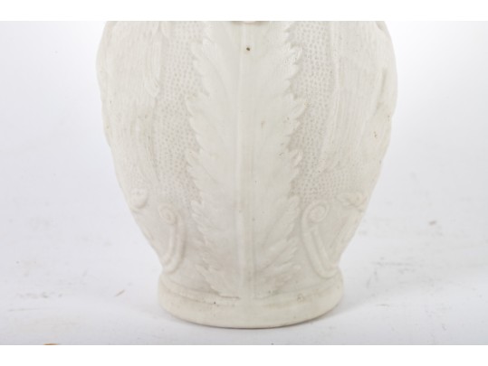 Antique Parian Porcelain Vase Depicting Eagles And Grapes