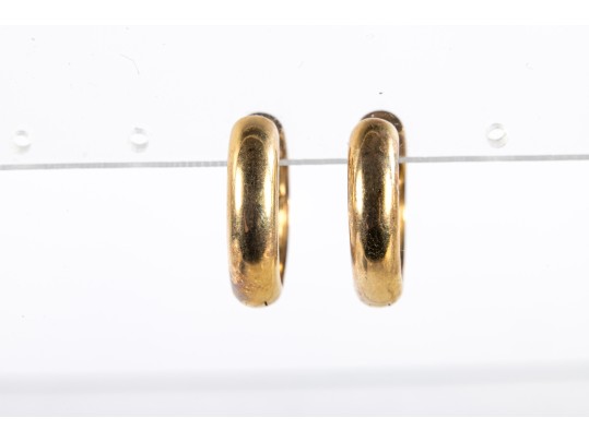 18k Yellow Gold Diamond Hoop Earrings