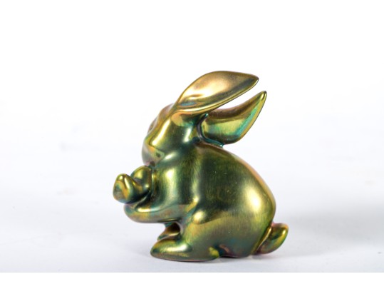 Zsolnay Hungary Eosin Iridescent Ceramic Animal Figurines
