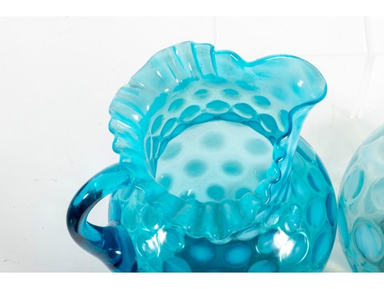 Blue Coin Spot Depression Glass Drinkware
