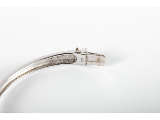 14k White Gold Moissanite Cuff Bracelet