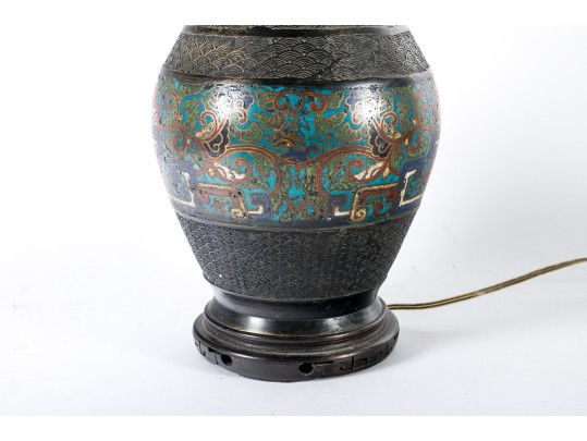 Nicely Aged Cloisonne Table Lamp
