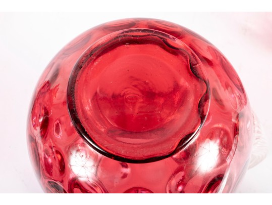 Cranberry Coin Depression Glass Pitchers