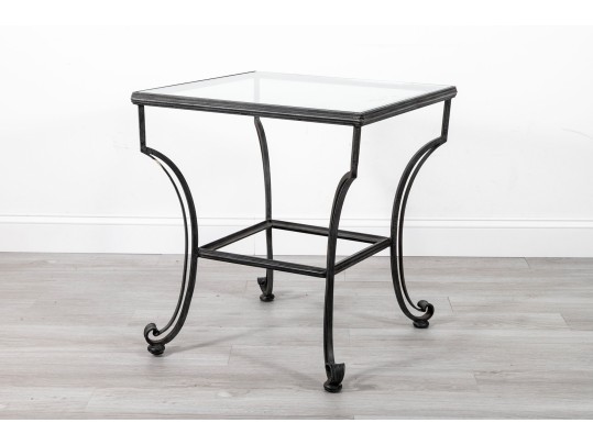 Glass And Iron Cocktail Table